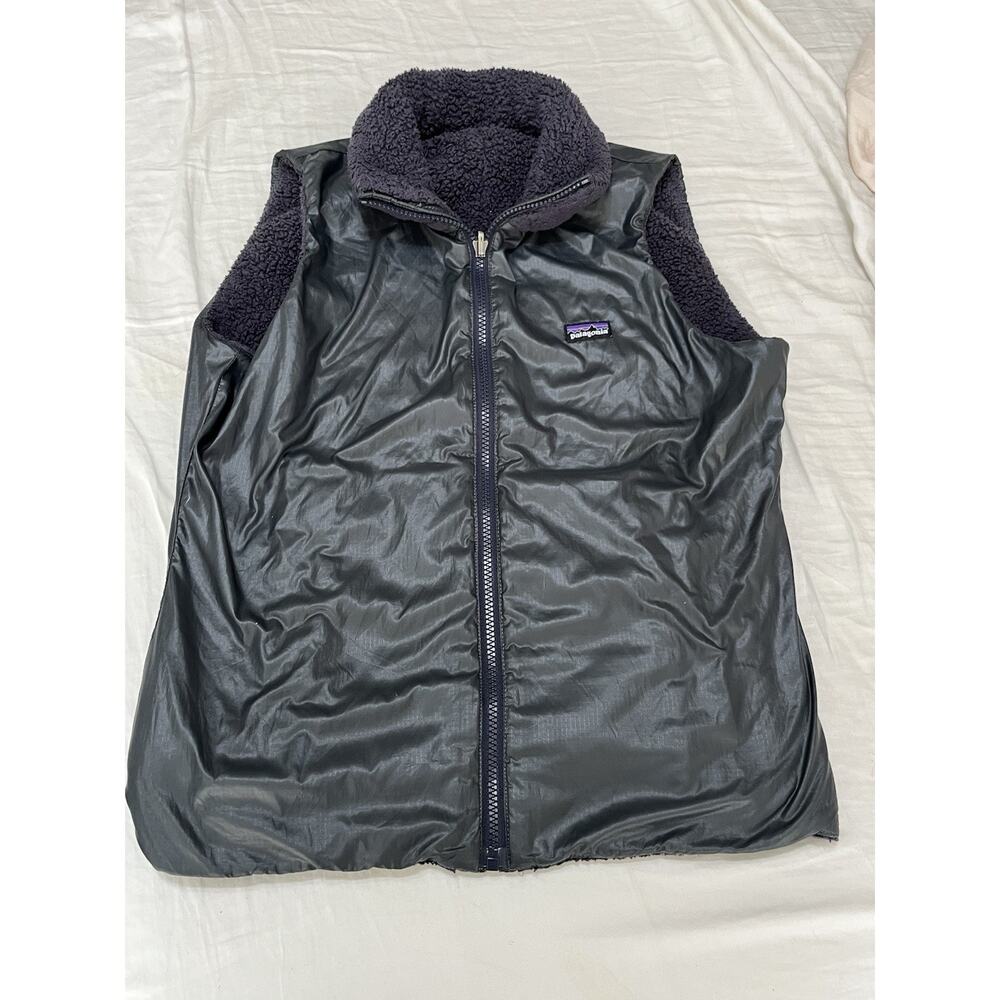 Patagonia Reversible Vintage‎ Los Lobos Fleece Vest Black Purple - Medium